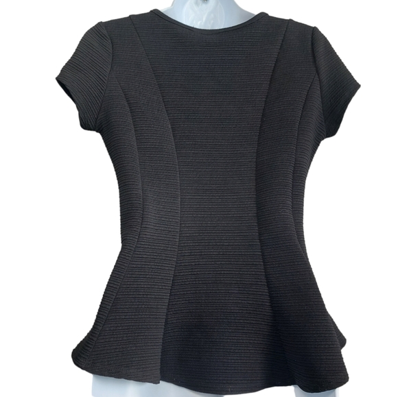 Iz Byer Black Stretch Peplum Shirt - Picture 3 of 5
